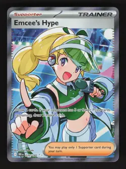 Emcee's Hype 220/182 Pokemon Destined Rivals Holo Full Art Card - Image 1