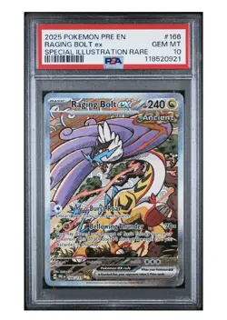PSA 10 RAGING BOLT ex 166/131 | Prismatic Evo Full Art Graded Pokemon Card - Image 1