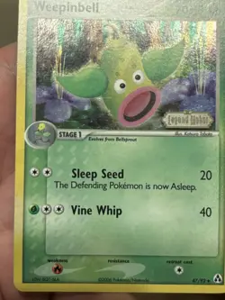 Pokemon Card - Legend Maker 47/92 - WEEPINBELL (uncommon) - REVERSE HOLO NM - Image 4