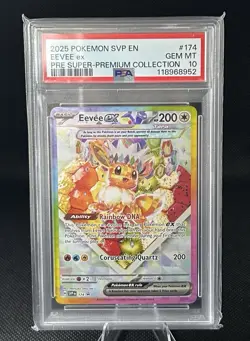 Pokemon TCG Eevee EX 174 Prismatic Evolutions Black Star Promo Card PSA 10 - Image 1
