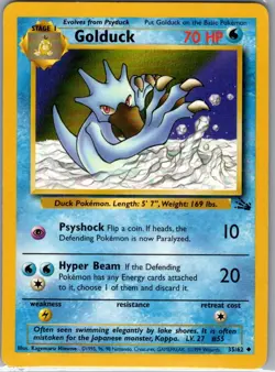 Golduck 35/62 Non Holo Fossil - Pokemon Card - NM - Image 1