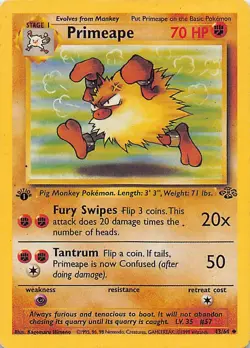 PRIMEAPE 43/64 UC JUNGLE POKEMON 1ST EDITION HP - Image 1
