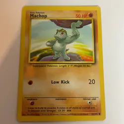 Machop 52/102 Base Set Unlimited Common Pokemon Moderate Play+ - Image 3
