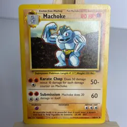 Machoke 34/102 Base Set Unlimited Uncommon Pokemon Moderate Play+ - Image 1