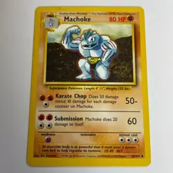 Machoke 34/102 Base Set Unlimited Uncommon Pokemon Moderate Play+ - Image 3