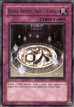Dark Spirit Art - Greed - Rare PTDN-EN070 - HP - YuGiOh - Image 1