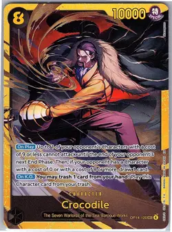 One-Piece OP14-120 Crocodile SEC The Azure Sea's Seven OP14 Character Foil NM - Image 1
