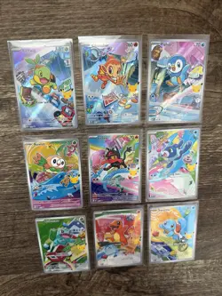 Pokemon First Partner Illustration Collection Promos FULL SET 9x Cards Near Mint - Image 1