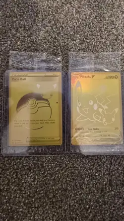 Pokemon Celebrations Pikachu V & Pokeball gold Promos Sealed SWSH 145 & SWSH 146 - Image 1