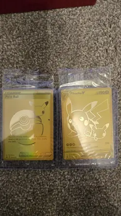 Pokemon Celebrations Pikachu V & Pokeball gold Promos Sealed SWSH 145 & SWSH 146 - Image 2