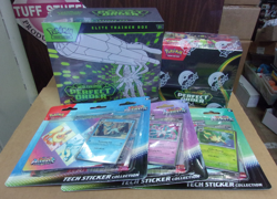 POKEMON PERFECT ORDER ETB + BOOSTER BOX + (3) PRISMATIC TECH STICKERS LOT - Image 1