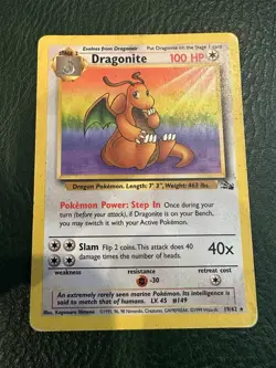 Dragonite 19/62 Pokemon Fossil-Unlimited Edition Regular Rare - Image 1