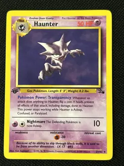 Pokemon Haunter 21/62 Fossil Regular (Never Played) *Near Mint* - Image 1