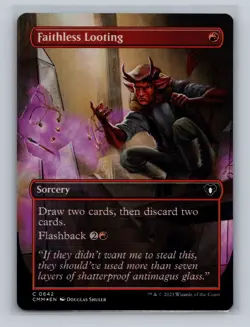 MTG Faithless Looting - Foil - Borderless, Commander Masters, Lightly Played, En - Image 1