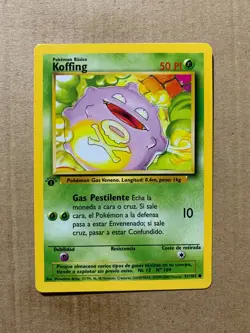 1st Edition SPANISH Koffing 51/102 Base Set - Common Pokemon Card - NM/Mint - Image 1