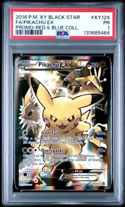 PSA 1 Pikachu EX XY124 Holo Rare Black Star Promo Card 'B' TCGKITTEN - Image 2