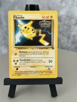 Pikachu 4 Black Star Movie Promo Stamped Non Holo WOTC TCG 1999 Pokemon Card - Image 1