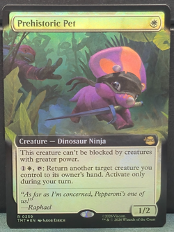 Prehistoric Pet R 0259 EXTENDED ART FOIL TMNT Teenage Mutant Ninja Turtles MTG - Image 1