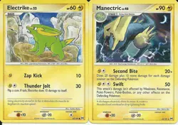 Pokemon Cards: Manectric 22/99 & Electrike 62/99 Platinum Arceus Evolution Rare! - Image 1