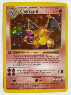 Pokemon card Charizard Glurak 4/102 Base Set 1st Edition holo Rare WOTC English - Image 1