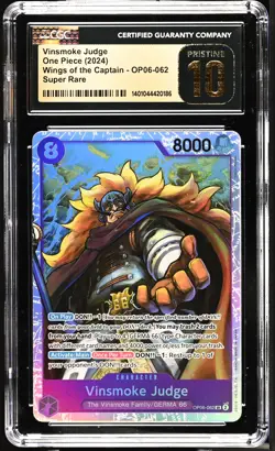 CGC 10 PrisineVinsmoke Judge OP06-062 One piece 2024 Wings of the Captain - Image 1