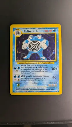 Poliwrath Holo WOTC Pokemon Card 13/102 Base Set Rare, 1999 MP - Image 1
