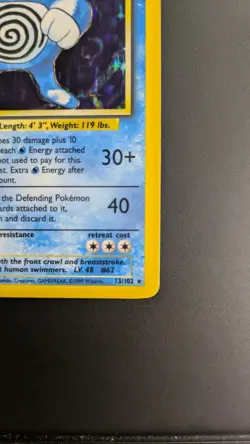 Poliwrath Holo WOTC Pokemon Card 13/102 Base Set Rare, 1999 MP - Image 5