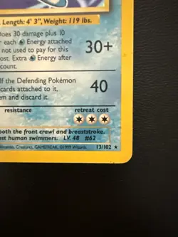 Poliwrath 13/102 - Base Set Holo Rare Unlimited - LP - WOTC Vintage Pokemon Card - Image 3