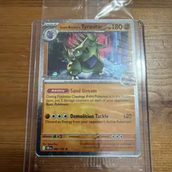Pokemon Center Stamped Team Rockets Tyranitar Promo Card 096/182 Sealed - Image 2
