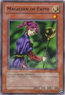 Yugioh - Magician of Faith - MRD-036 - Rare NM - Plus Free Holographic Card - Image 1
