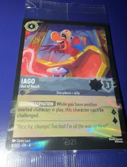 New Disney Lorcana D23 2025 Gold Member Exclusive Gift Iago 8/ Foil Promo Card - Image 1