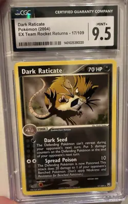 5-card Pokemon Slab Lot -Including Darkrai, Crobat, Umbreon, Raticate, Poochyena - Image 5