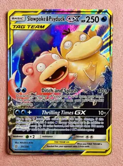 Slowpoke & Psyduck GX Tag Team | 35/236 | Unified Minds | Pokemon TCG Card | DMG - Image 1