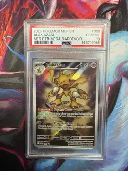 2025 Pokemon Meg-EN Black Star Promo Alakazam Elite Trainer Box PSA 10 GEM MT - Image 1