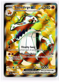 2023 TCG Pokemon #233 Skeledirge ex Full Art Holo 233/193 Paldea Evolved - Image 1