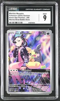 2025 POKEMON Marys Morpeko 206 SVP DE-SV BLACK STAR PROMO No PSA CGC 9 - Image 1