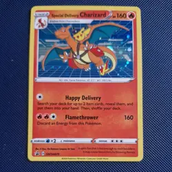 Pokemon TCG Special Delivery Charizard SWSH075 Near Mint Holo Promo Pikachu - Image 1