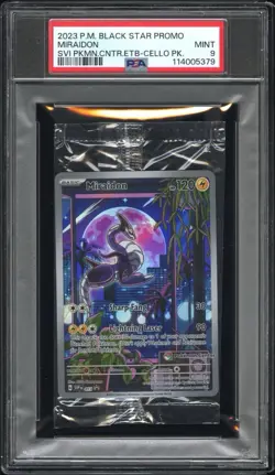 2023 P.M SVP BLACK STAR PROMO MIRAIDON 013 HOLO PSA 9 POKEMON CENTER CELLO - Image 1