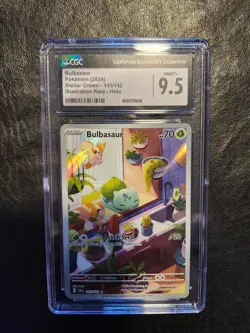 Pokemon Bulbasaur 143/142 Stellar Crown Illustration Rare Holo CGC Mint 9.5 - Image 1