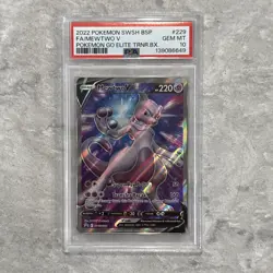 Pokemon Mewtwo V SWSH229 Pokemon GO Promo Full Art PSA 10 - Image 1