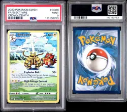 2023 POKEMON SWORD AND SHIELD CROWN ZENITH GG08 FULL ART ELECTIVIRE PSA 9 - Image 3