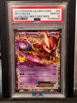 2021 Pokemon Celebrations Mewtwo EX #54 Classic Collection-Next Destinies PSA 10 - Image 1