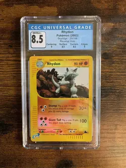 Rhydon Reverse Holo #29/144 Pokemon WOTC Skyridge CGC 8.5 NM/MINT+ - Image 1