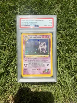 Pokemon Gym Heroes Sabrina's Gengar 1st Edition Holo PSA 7 #14/132 - Image 1