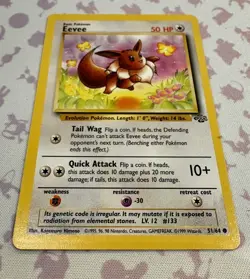 1999 Pokemon Jungle Unlimited Eevee /64 Common #51 NM - Image 3