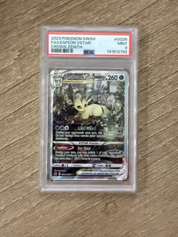 Leafeon VSTAR GG35/GG70 Holo Pokemon Crown Zenith Galarian Gallery Mint PSA 9 - Image 1