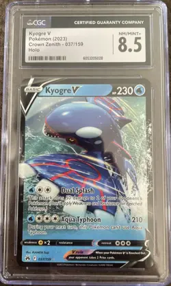 Pokemon Sword & Shield Crown Zenith ULTRA RARE Full Art Kyogre V 037/159 - Image 1