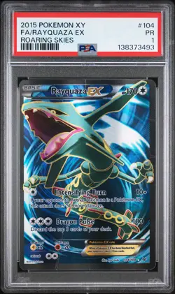 2015 POKEMON XY ROARING SKIES #104 FULL ART/RAYQUAZA EX PSA 1 - Image 1