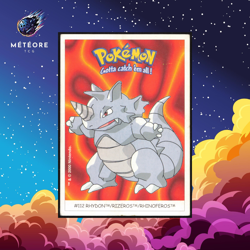 Carte Pokemon Rhinoferos / Rhydon 112 Sticker Dunkin Boomer - Image 1