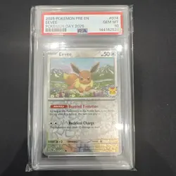 Eevee 074 Stamped Pokemon Day 2025 (Reverse Cosmos Holo) PSA 10 - Image 1